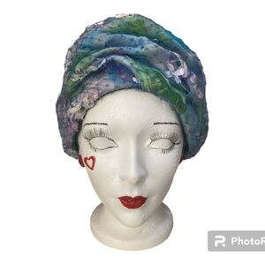 Vintage Turban Hat City Of Paris San Francisco Floral Millinery Pastels Colors